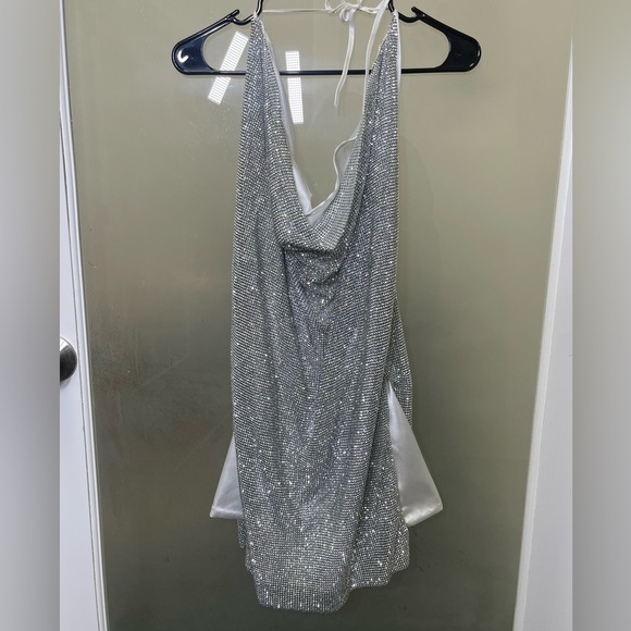 Trendy & Tipsy Showstopper Rhinestone Mini Dress - Silver - Picture 5 of 5